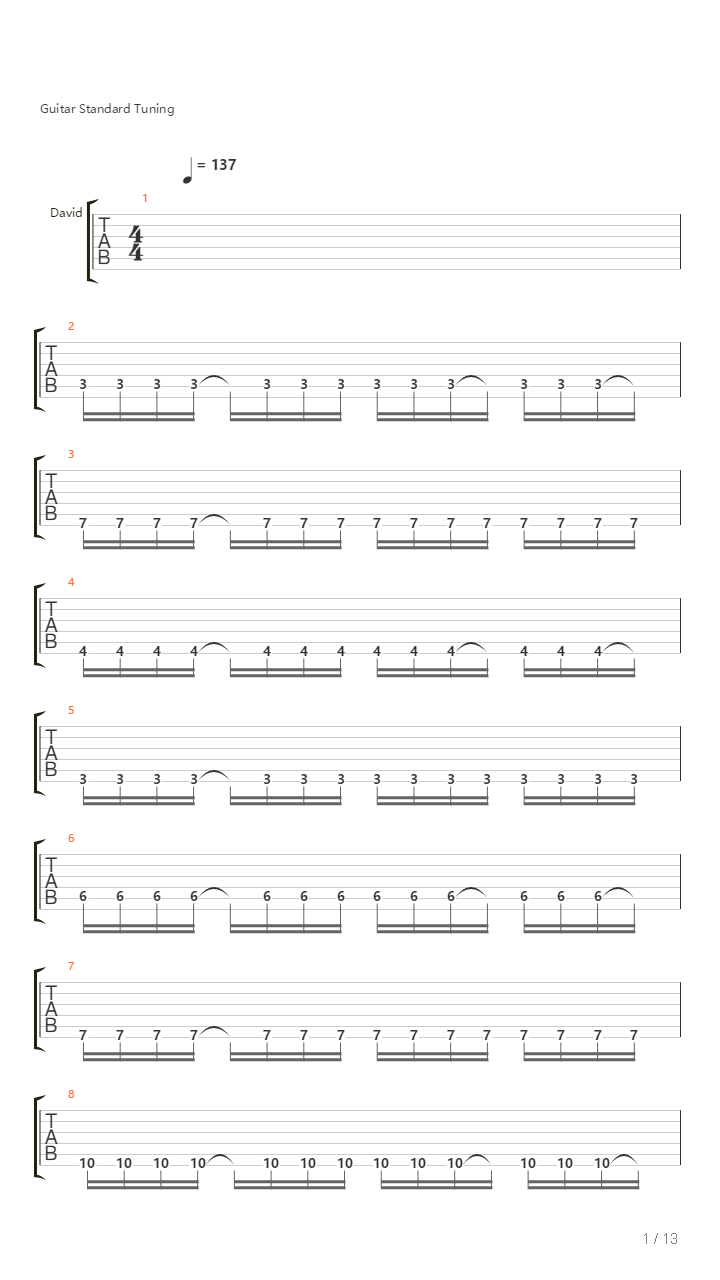 Starting Over吉他谱