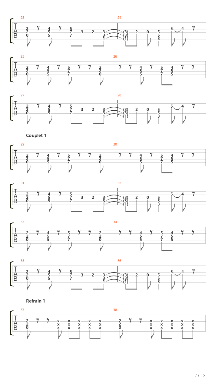 Tu Pars吉他谱