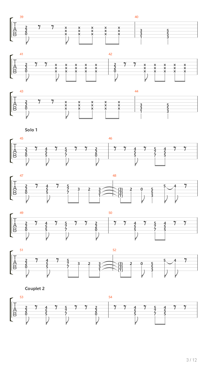 Tu Pars吉他谱