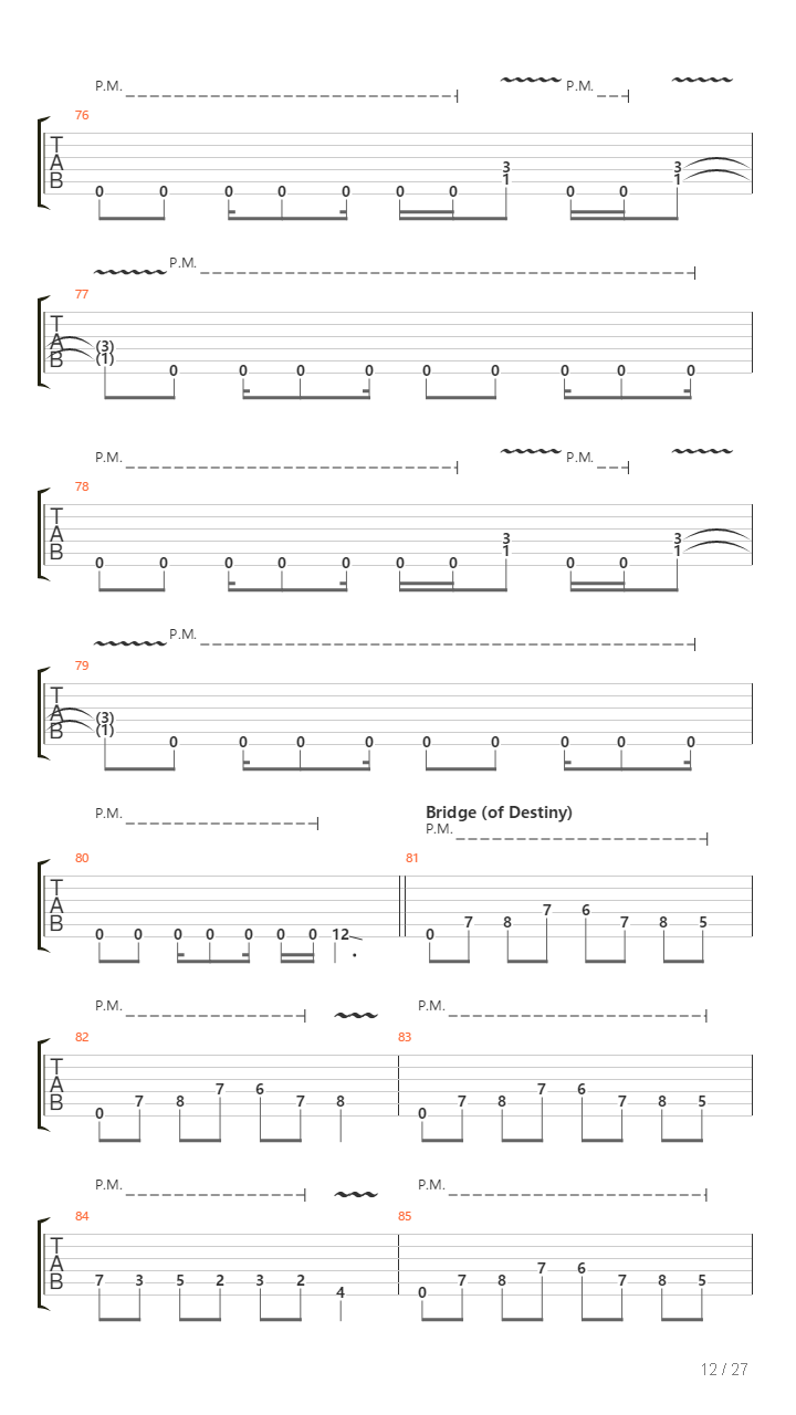 Bridge Of Destiny吉他谱