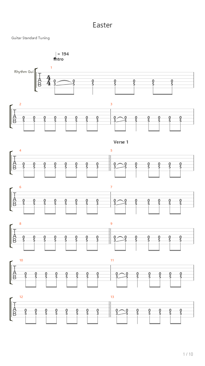 Easter吉他谱