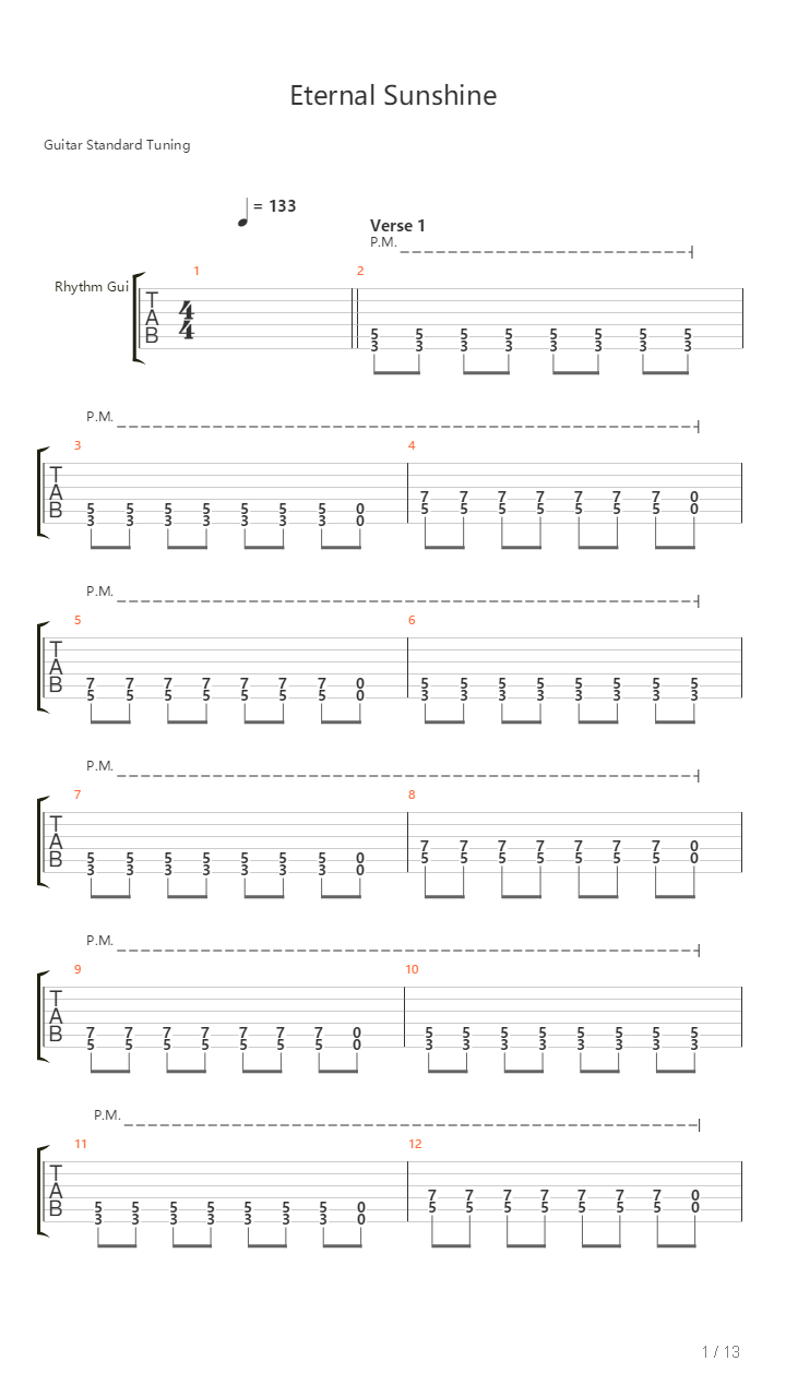 Eternal Sunshine吉他谱