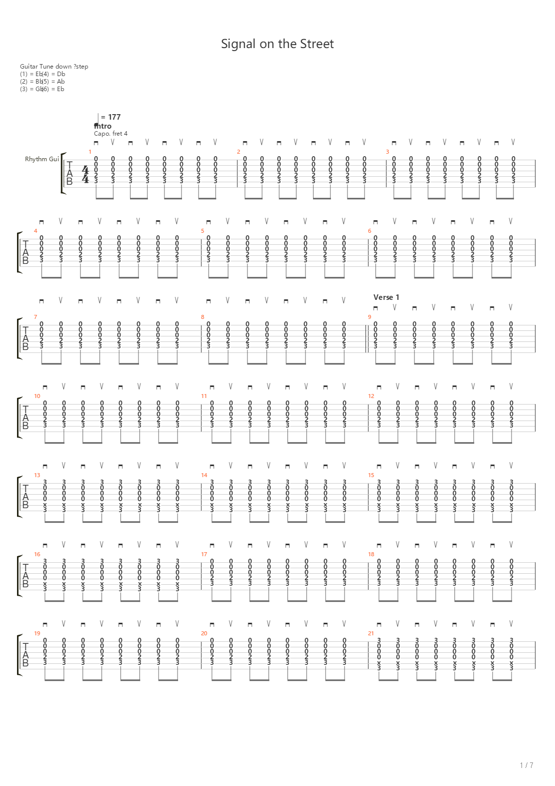 Signal On The Street吉他谱