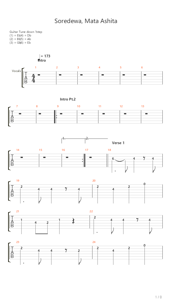 Soredewa Mata Ashita吉他谱