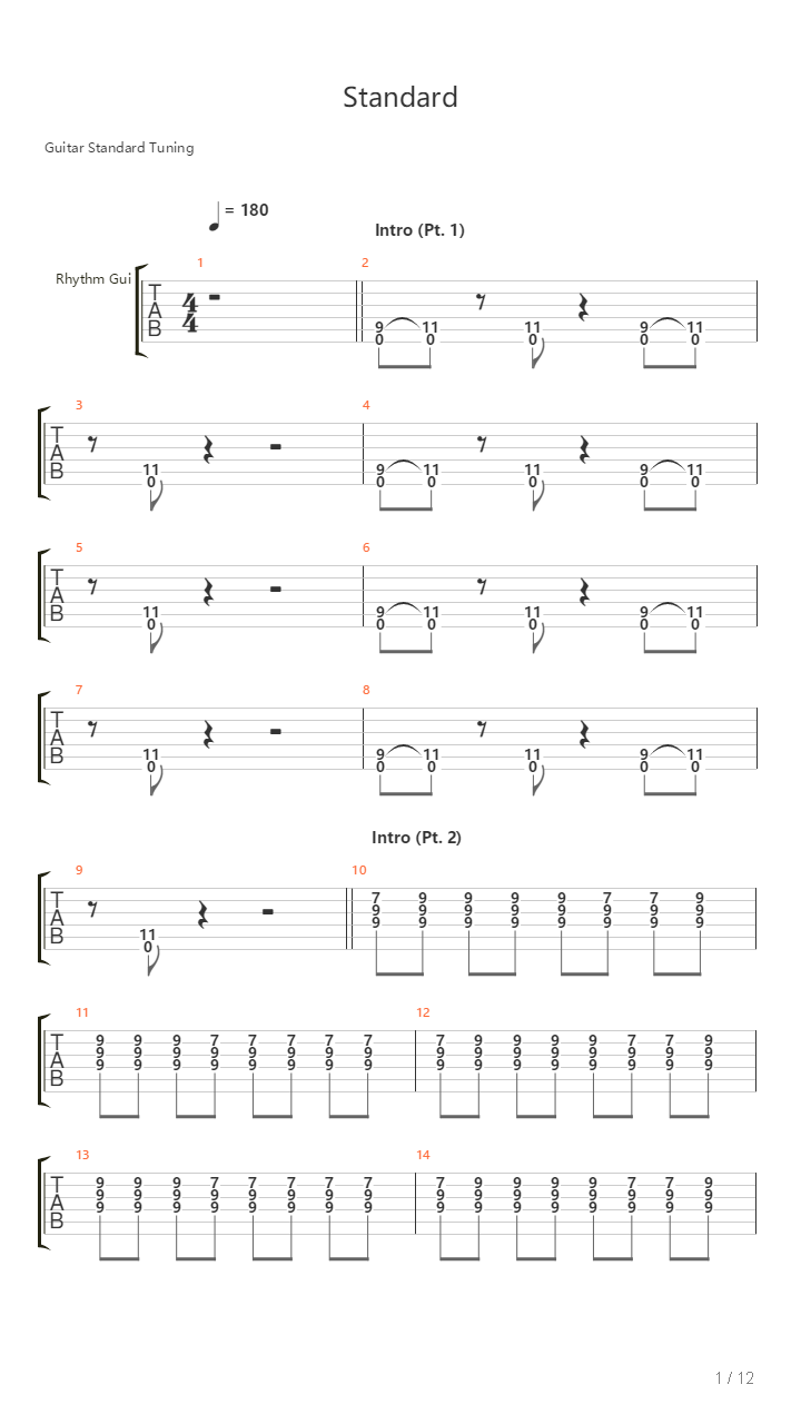 Standard吉他谱