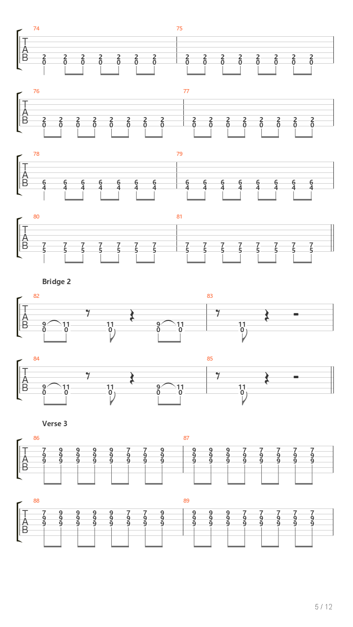 Standard吉他谱