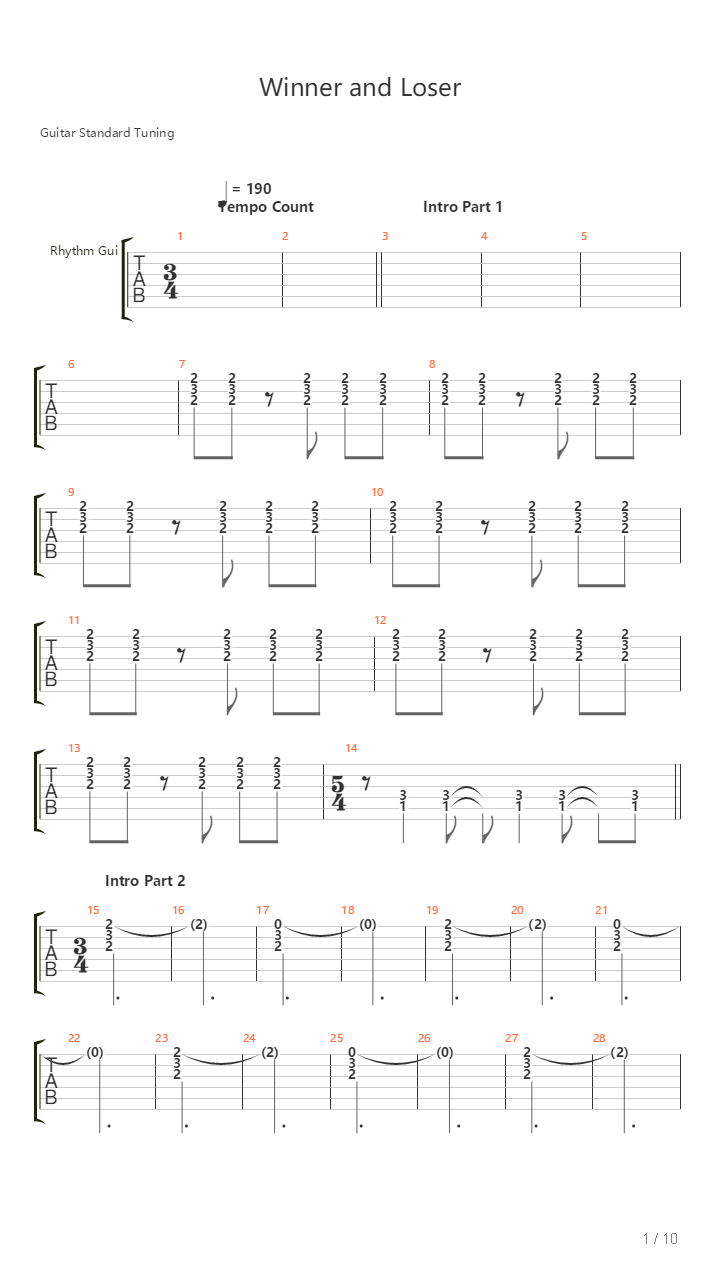 Winner And Loser吉他谱