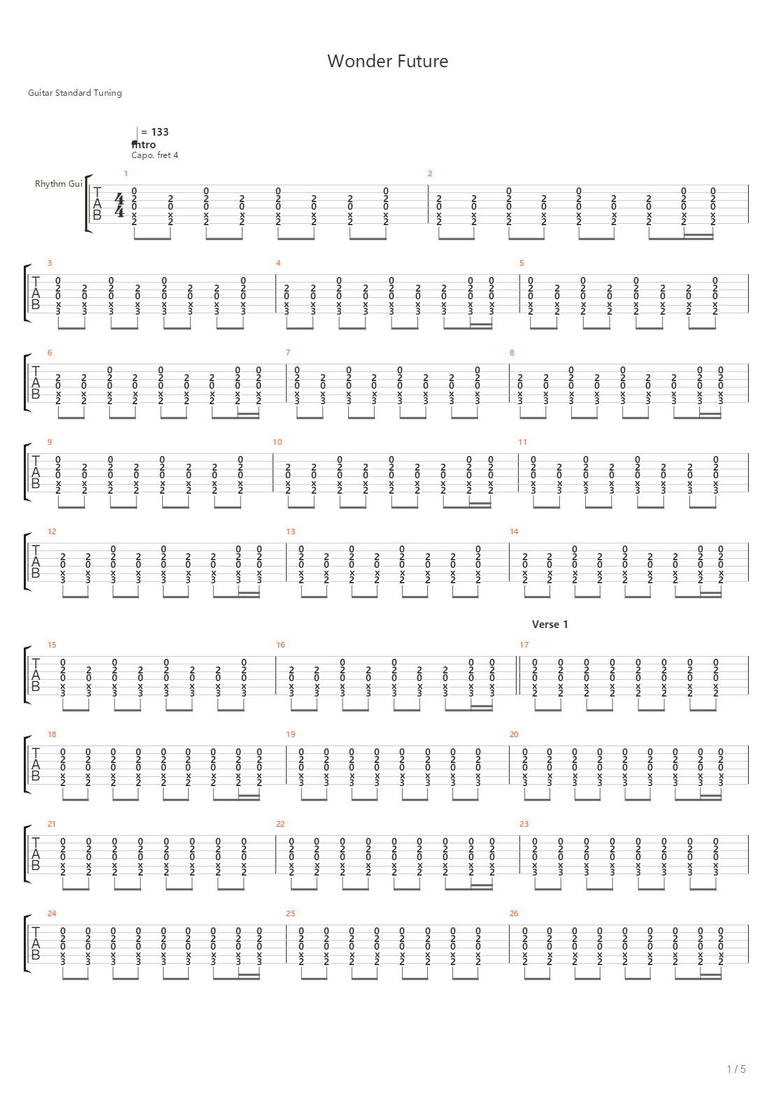 Wonder Future吉他谱