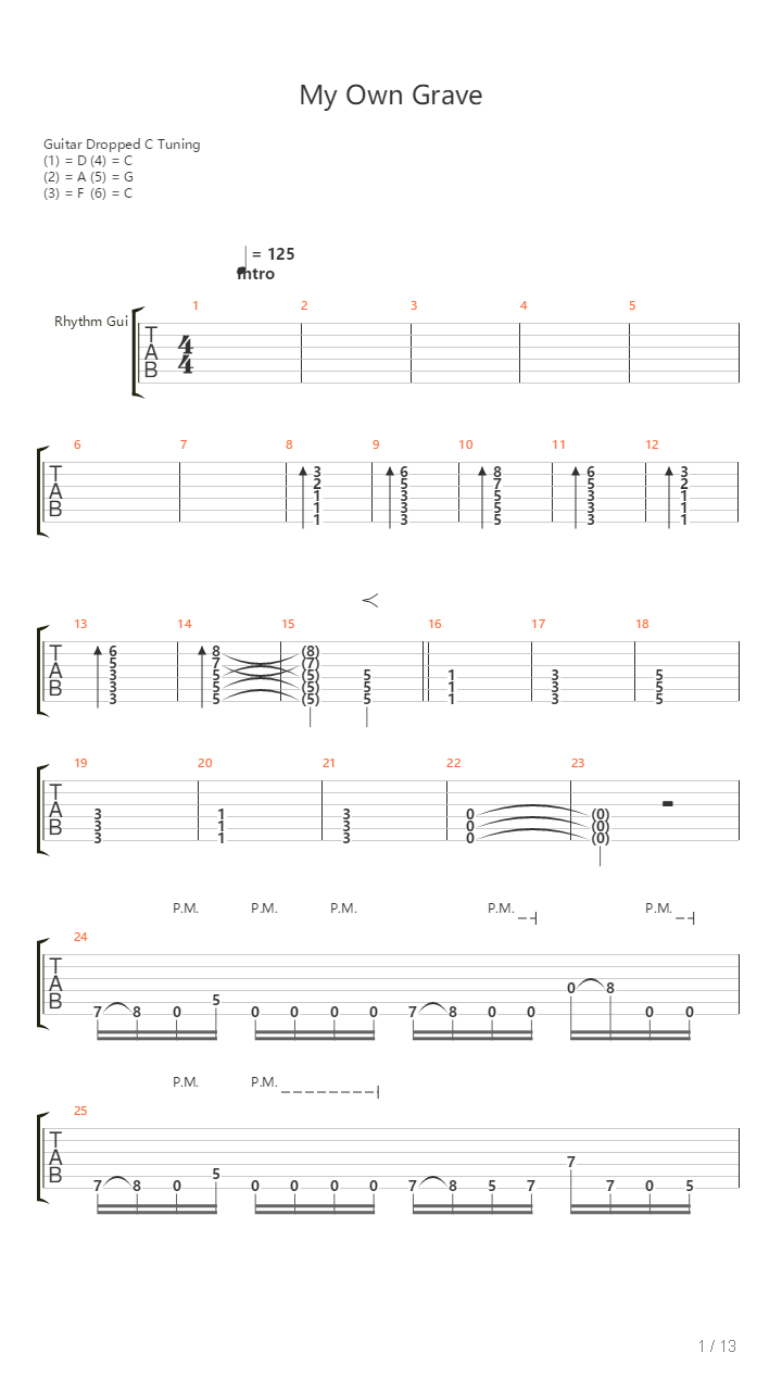 My Own Grave吉他谱
