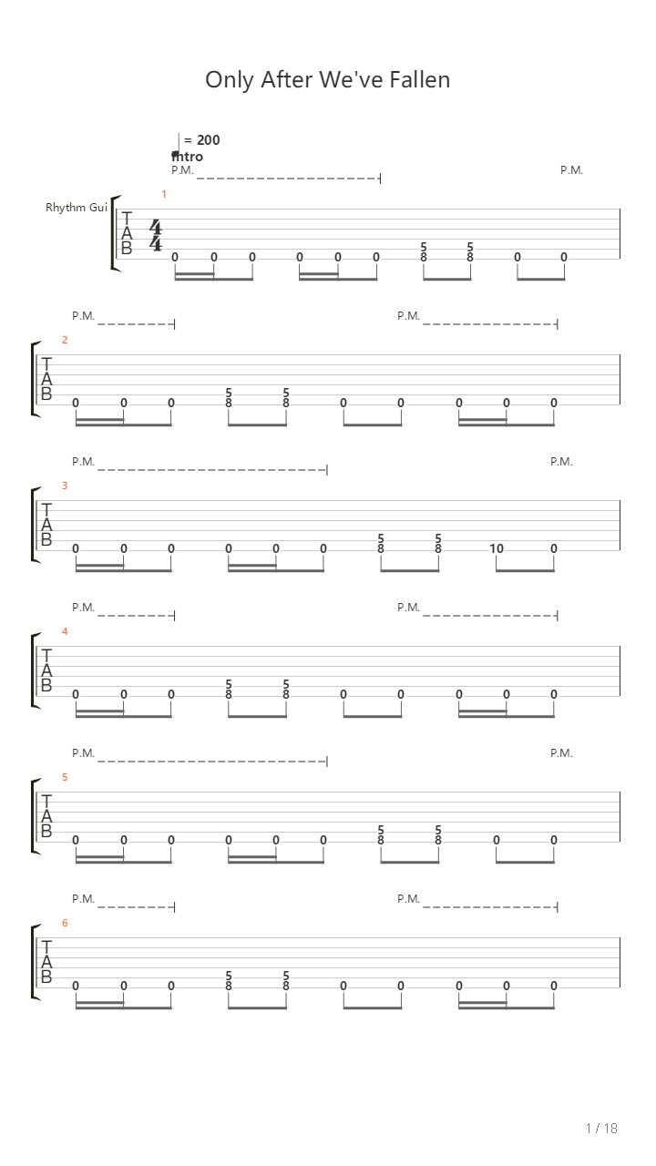 Only After Weve Fallen吉他谱