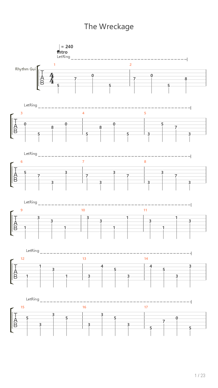 The Wreckage吉他谱