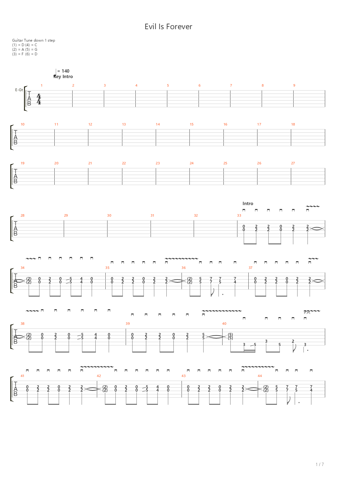 Evil Is Forever吉他谱