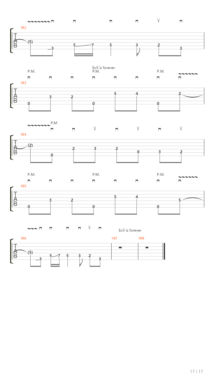 Evil Is Forever吉他谱