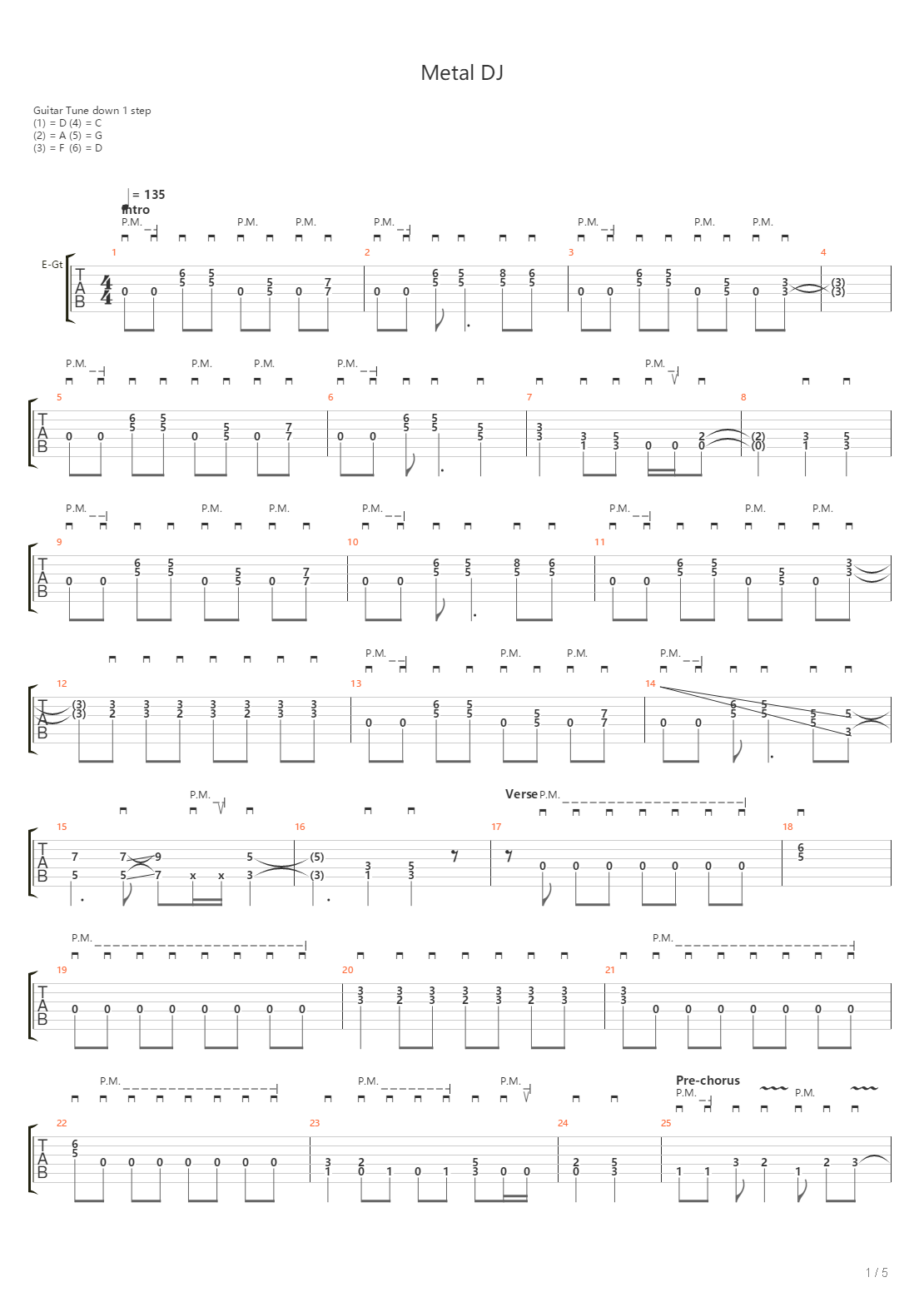Metal Dj吉他谱