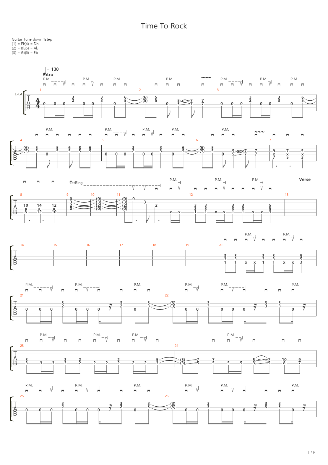 Time To Rock吉他谱