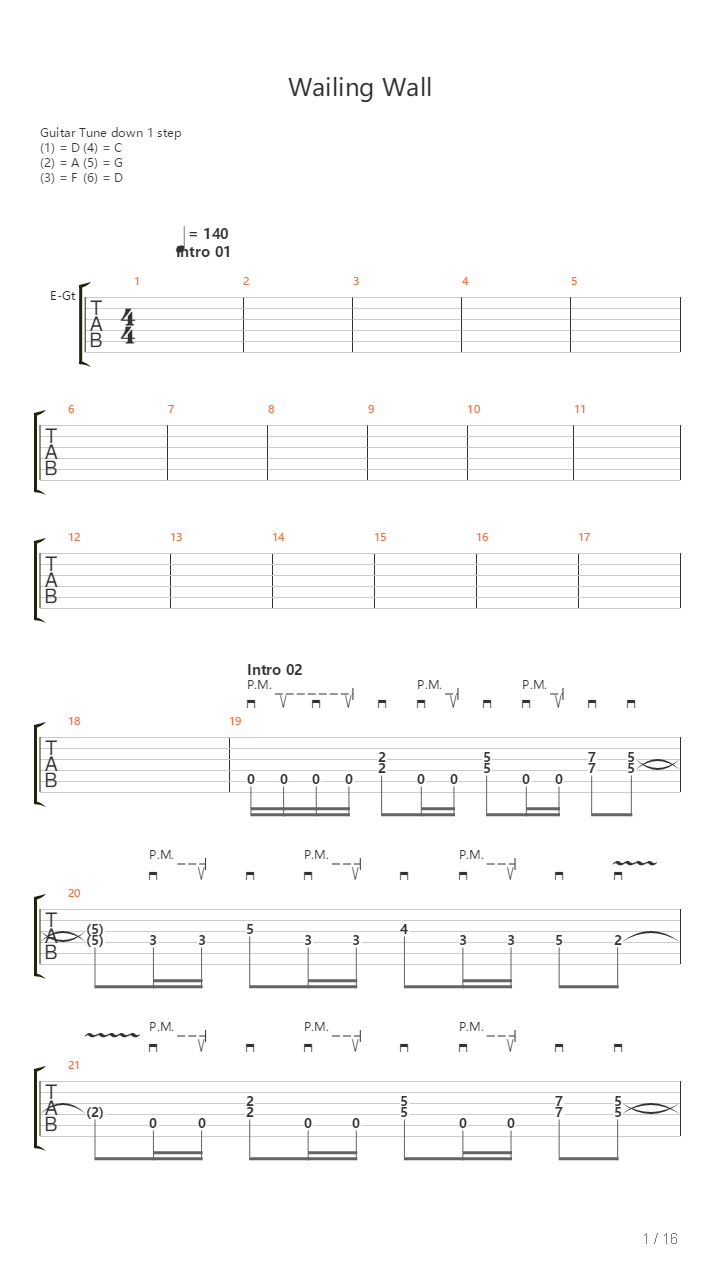 Wailing Wall吉他谱