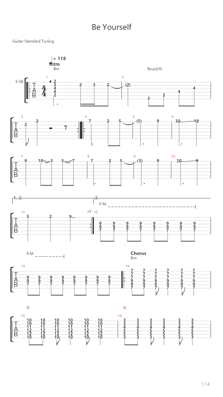Be Yourself吉他谱