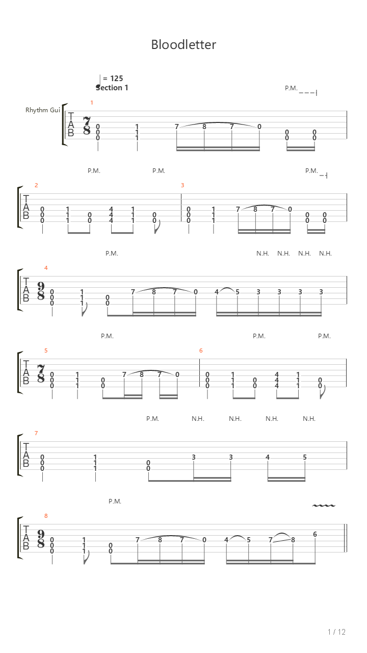 Bloodletter吉他谱