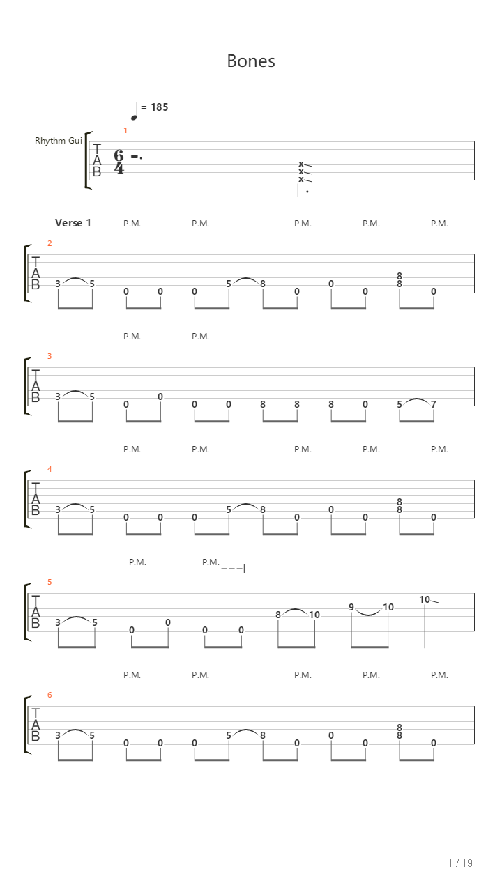 Bones吉他谱