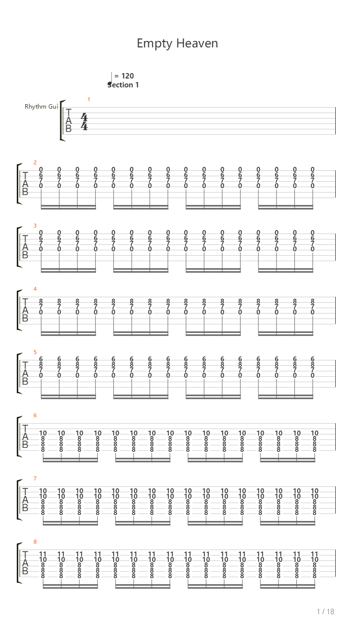 Empty Heaven吉他谱