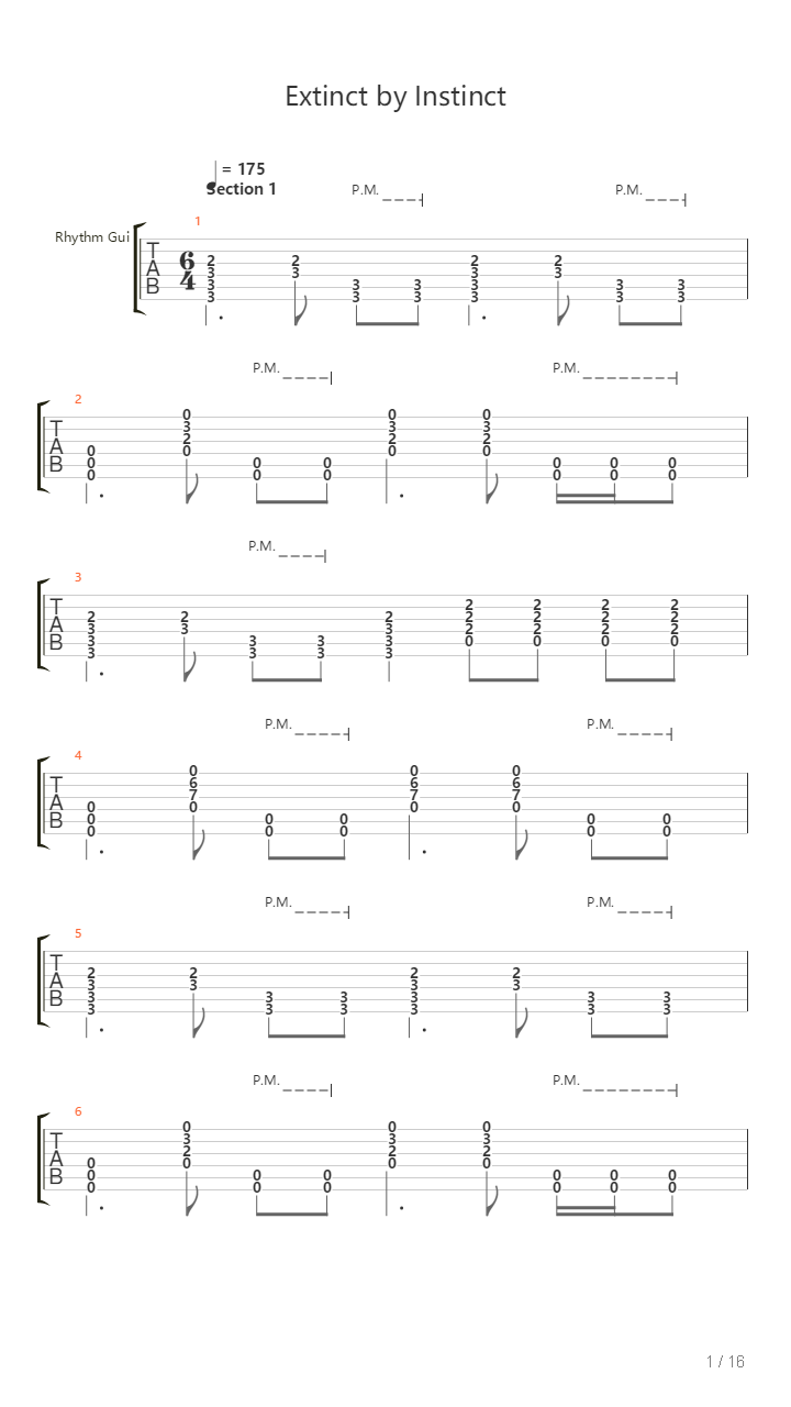 Extinct By Instinct吉他谱