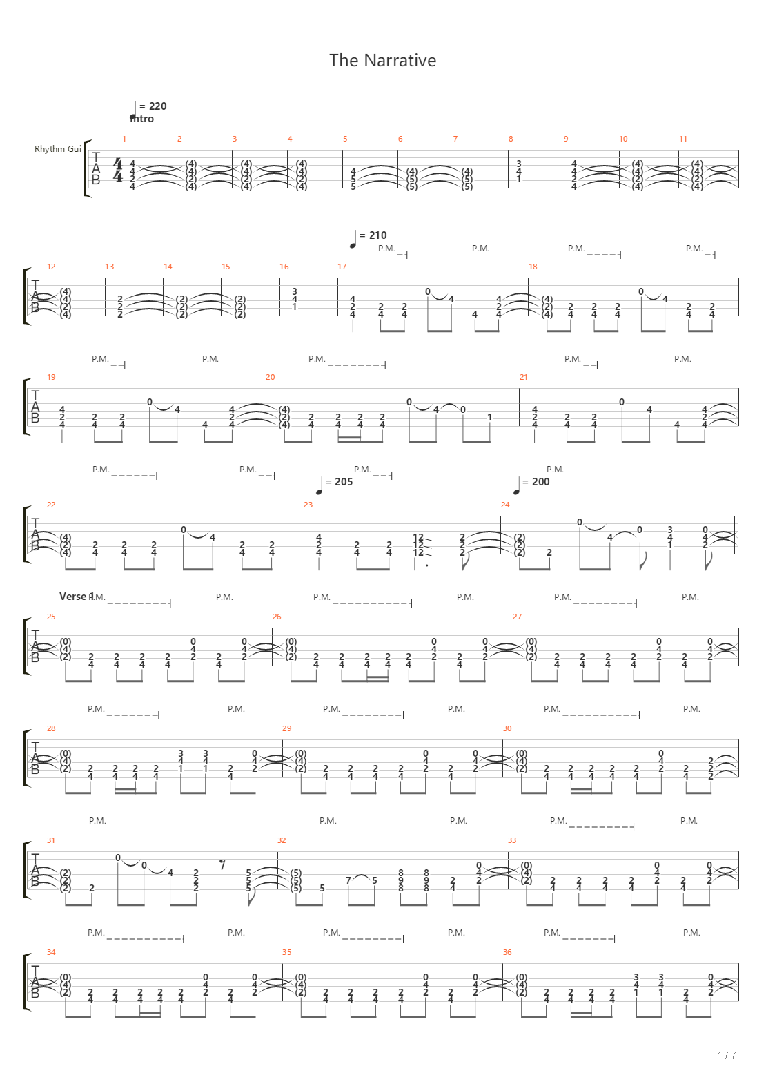 The Narrative吉他谱