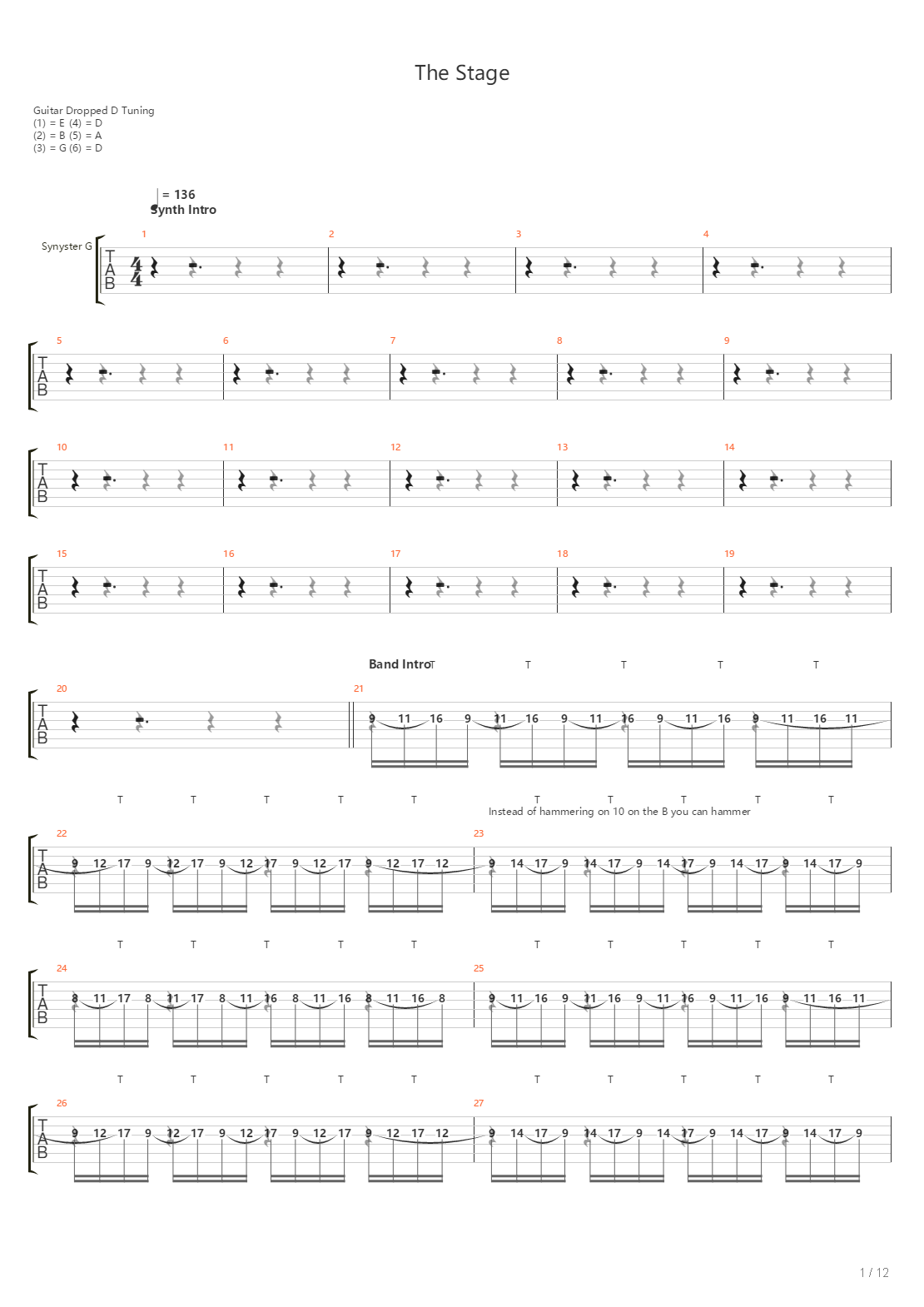 The Stage吉他谱