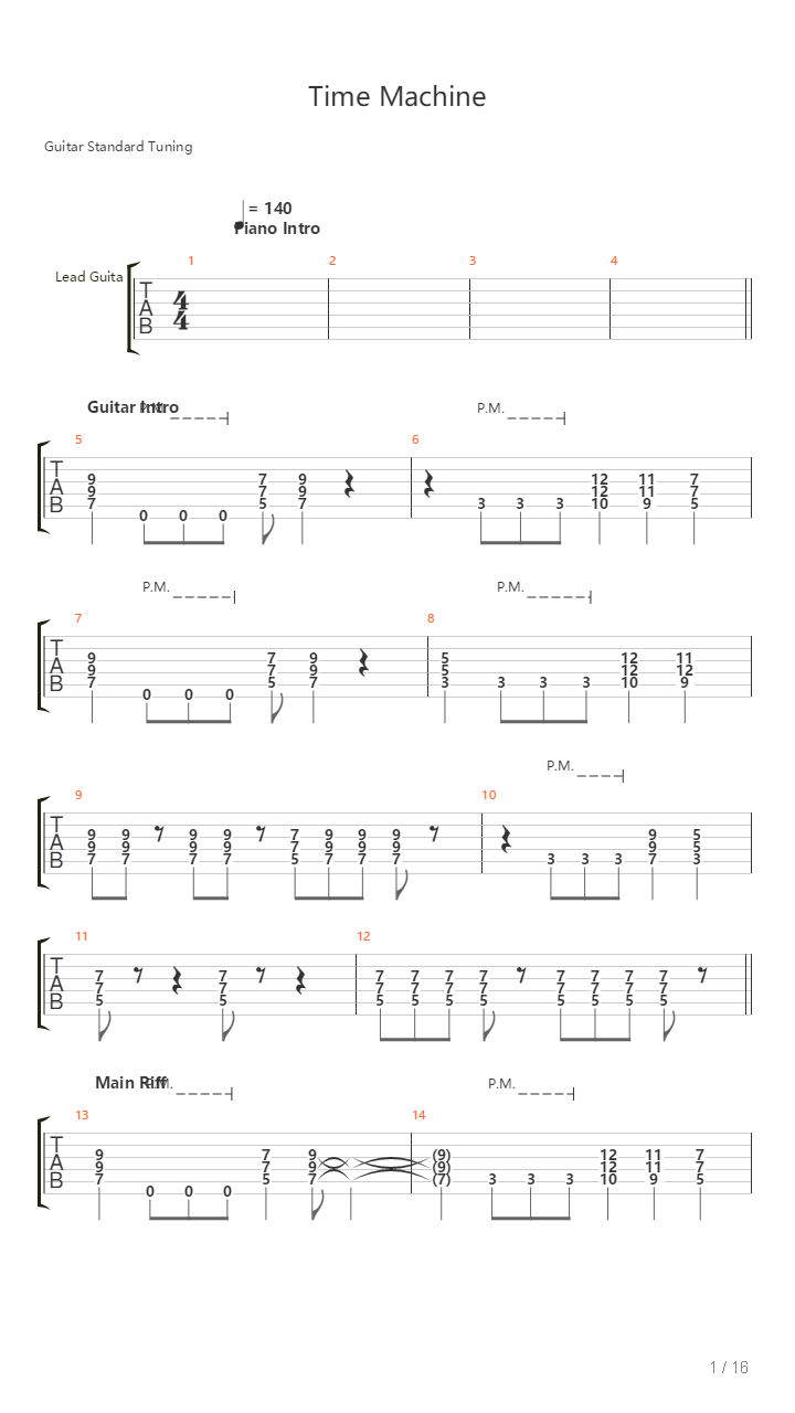 Time Machine吉他谱