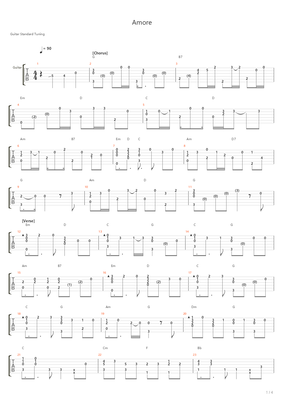Amore吉他谱