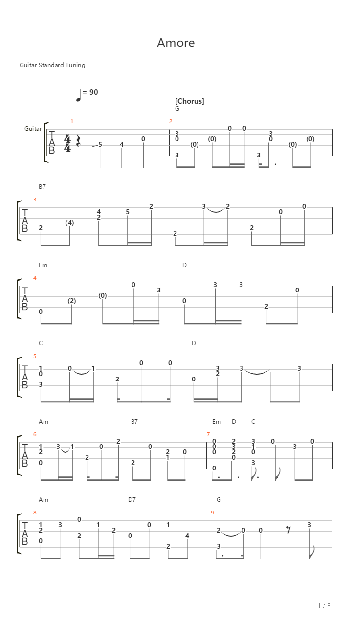 Amore吉他谱