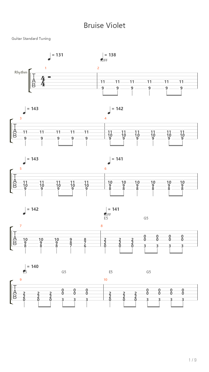 Bruise Violet吉他谱