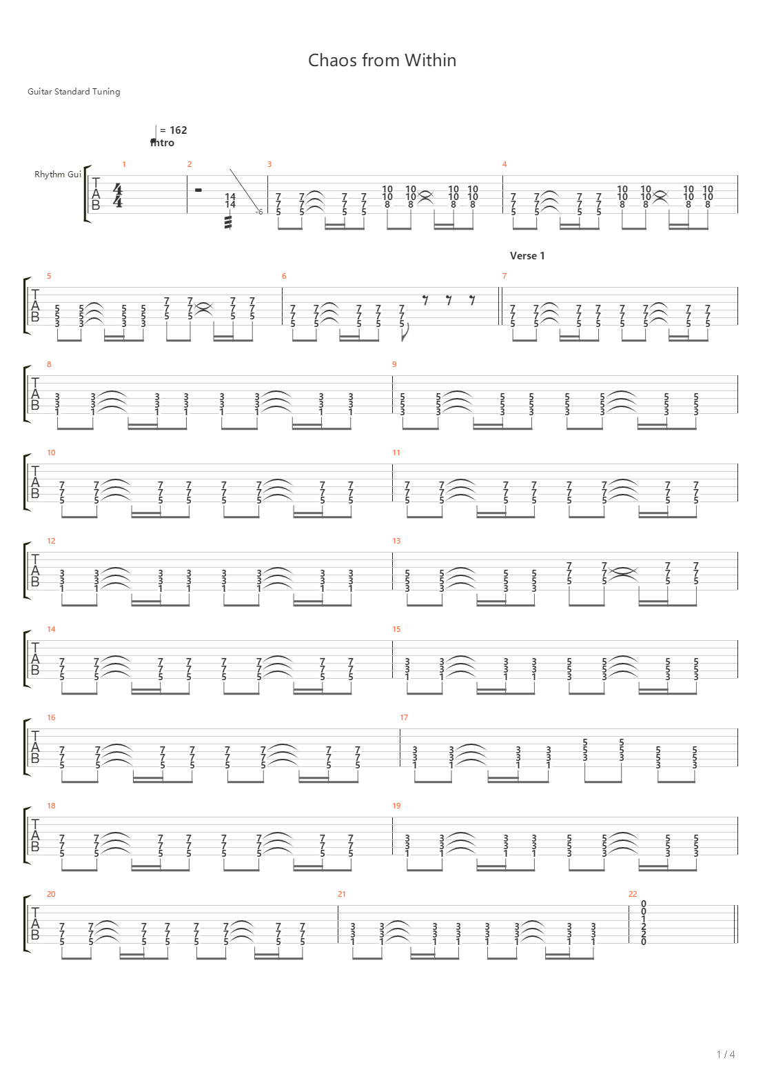 Chaos From Within吉他谱
