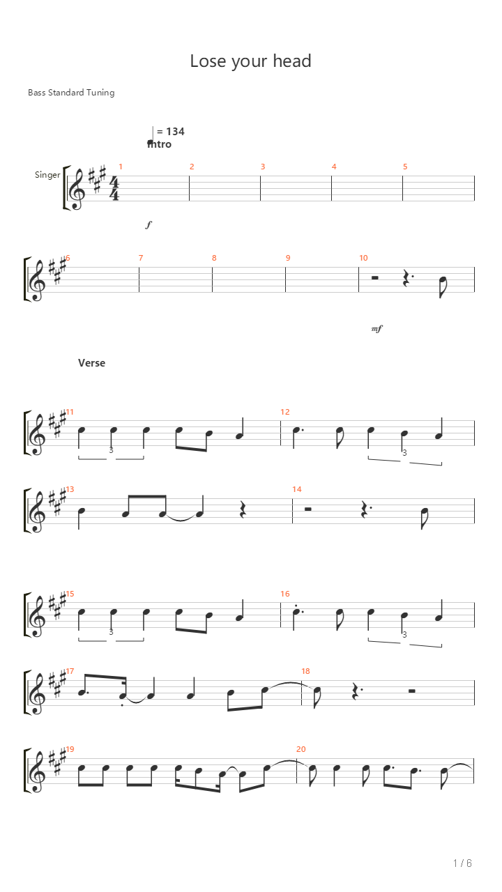 Lose Your Head吉他谱