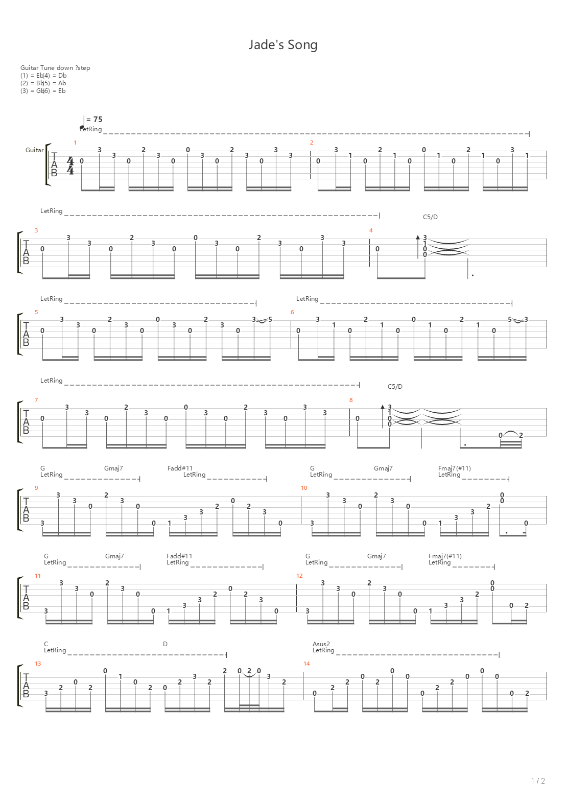 Jades Song吉他谱