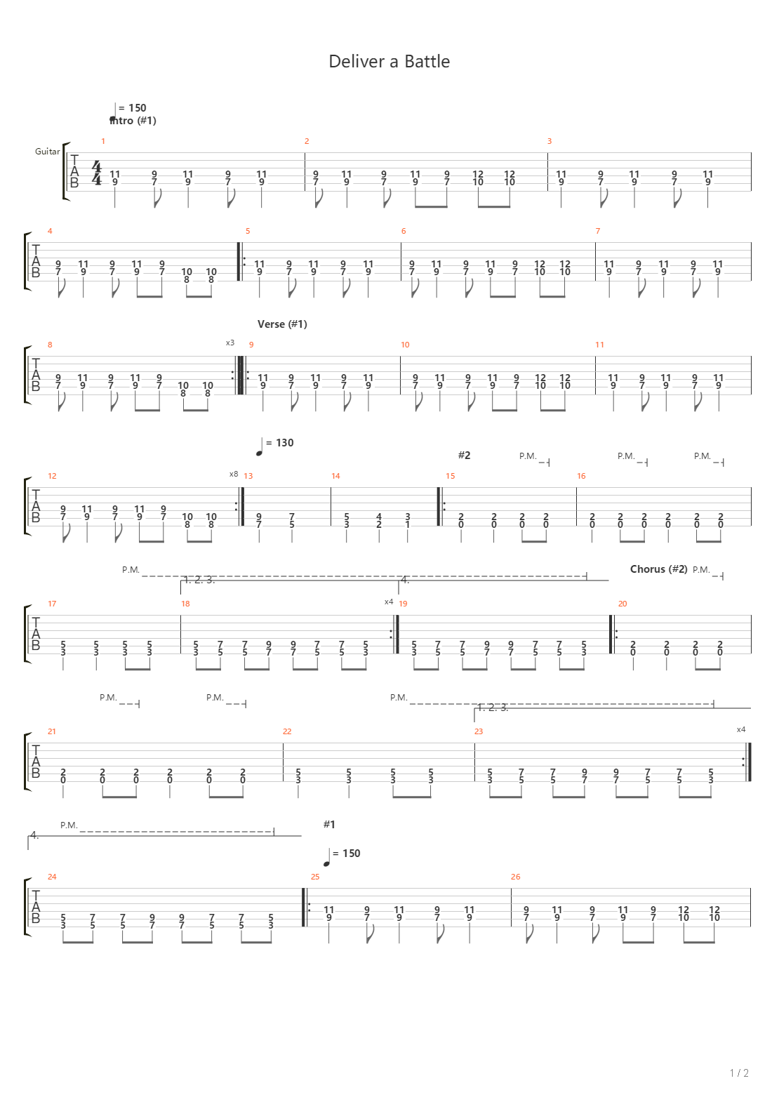 Deliver A Battle吉他谱