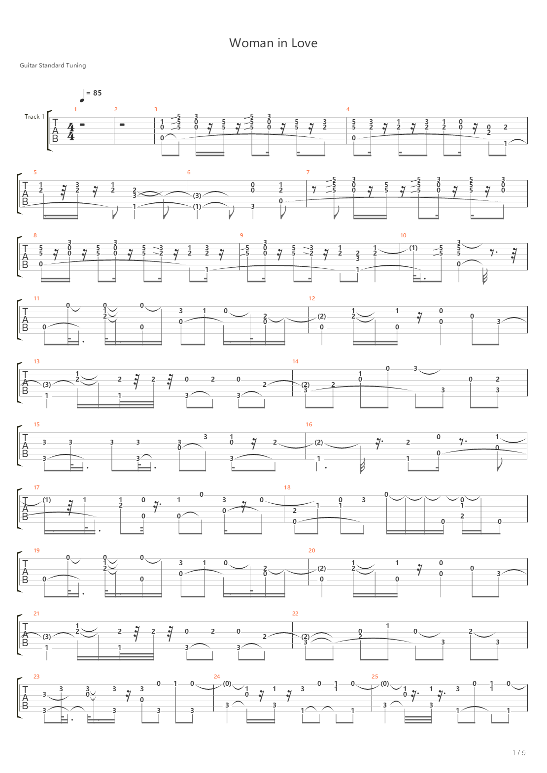 Woman In Love吉他谱