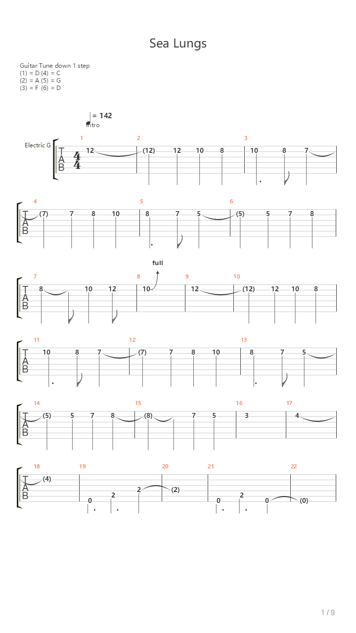 Sea Lungs吉他谱