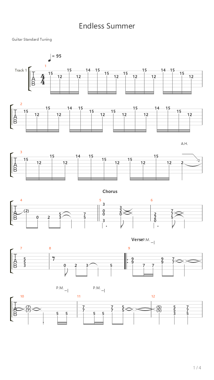 Endless Summer吉他谱