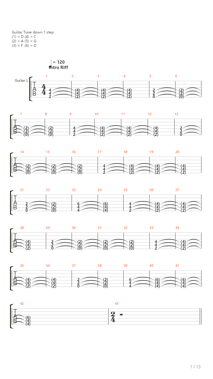 Dziewiatyj Czas吉他谱