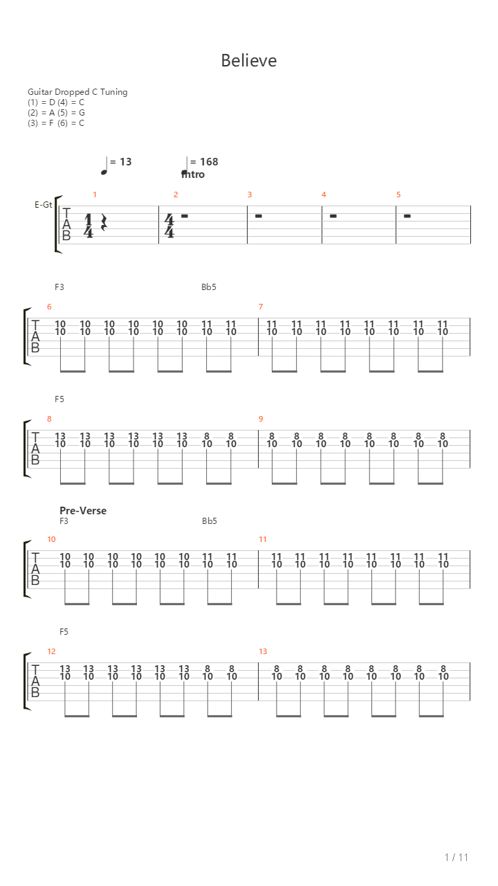 Believe吉他谱
