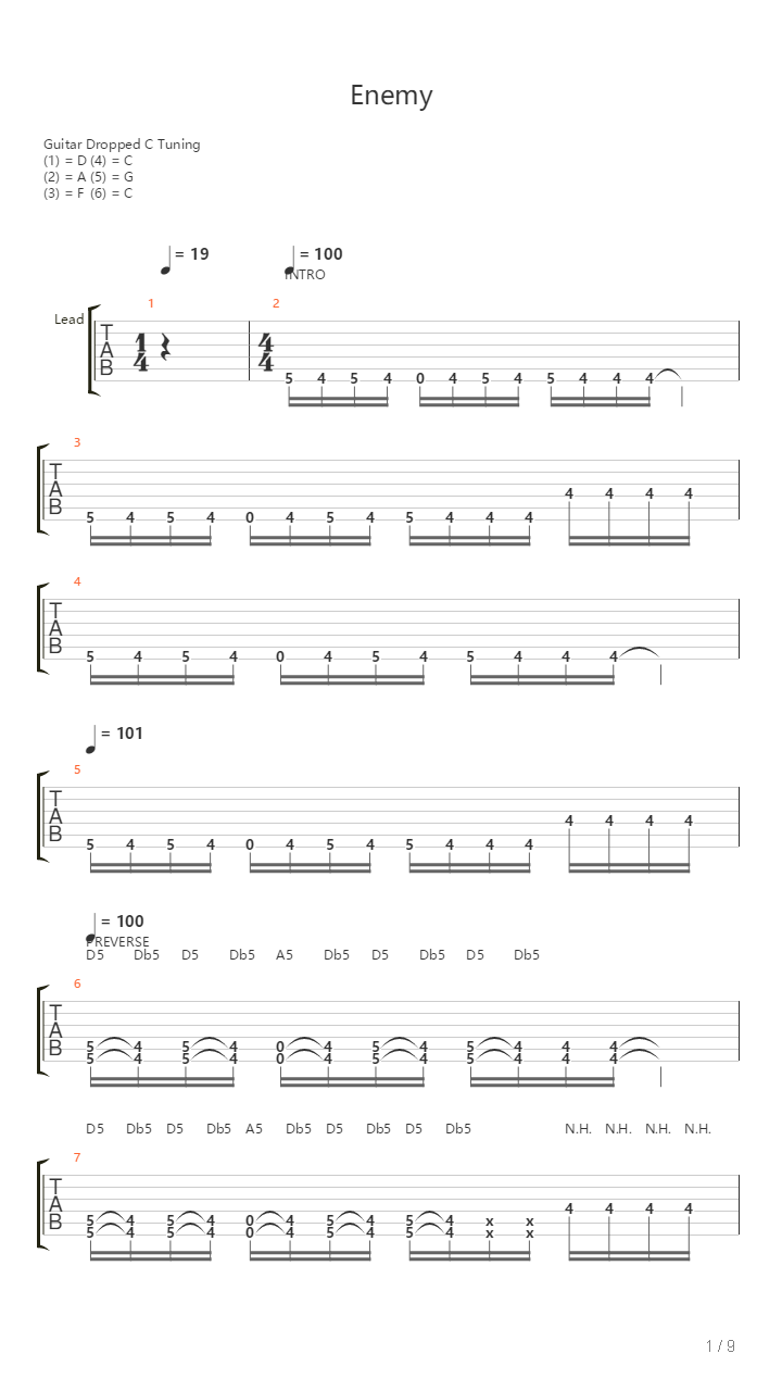 Enemy吉他谱