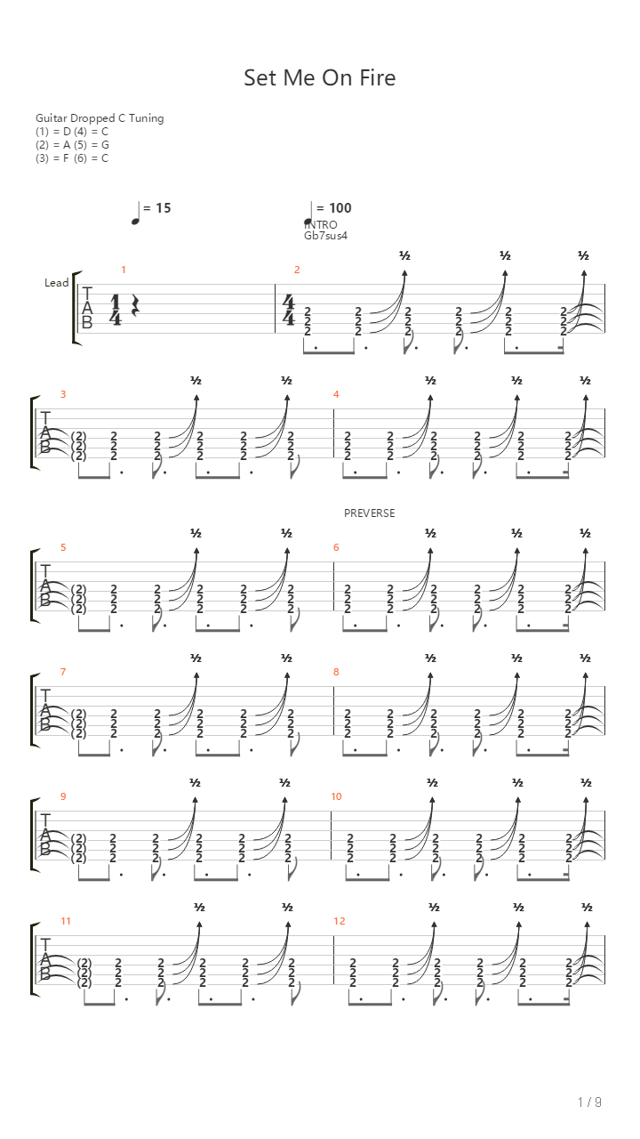 Set Me On Fire吉他谱