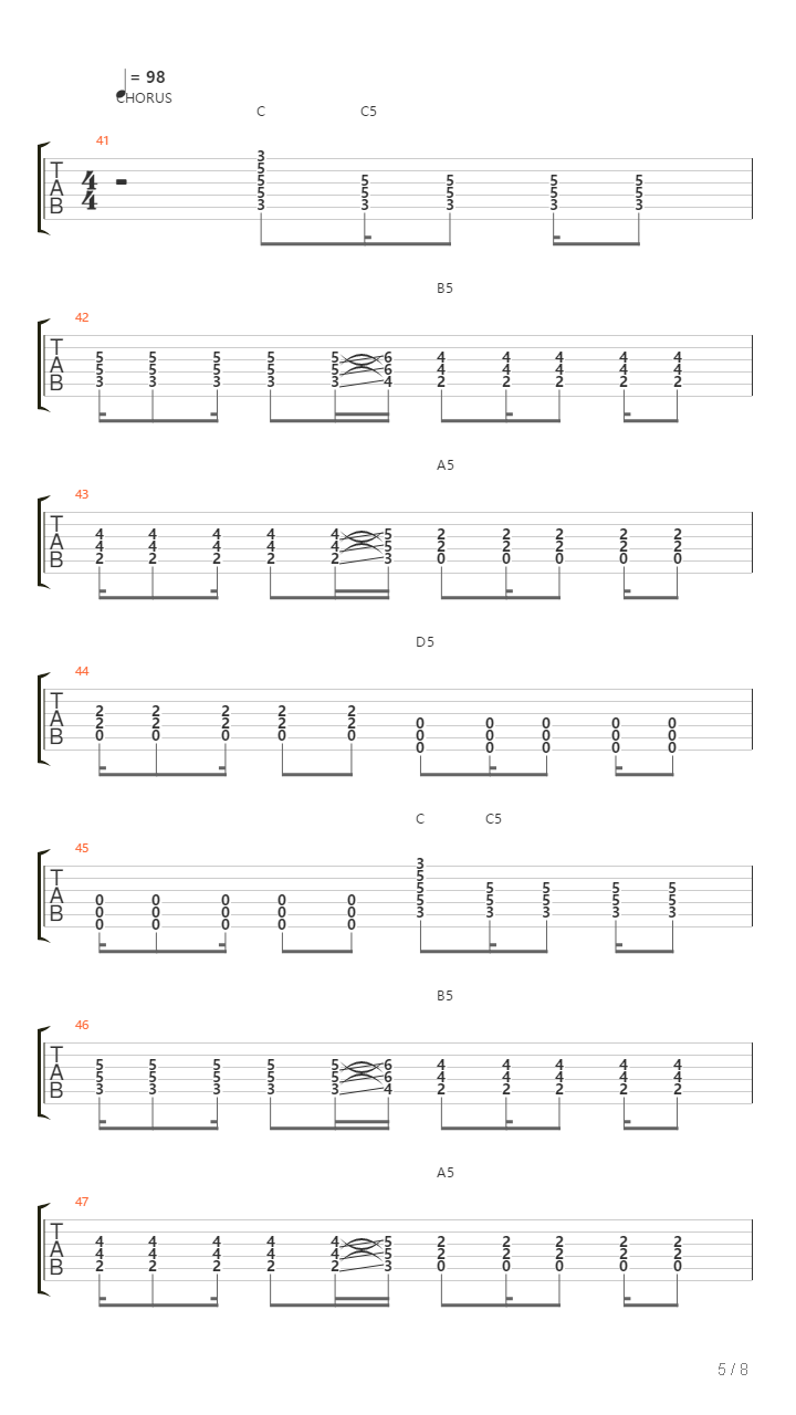 The Lines Low Gain Mix吉他谱