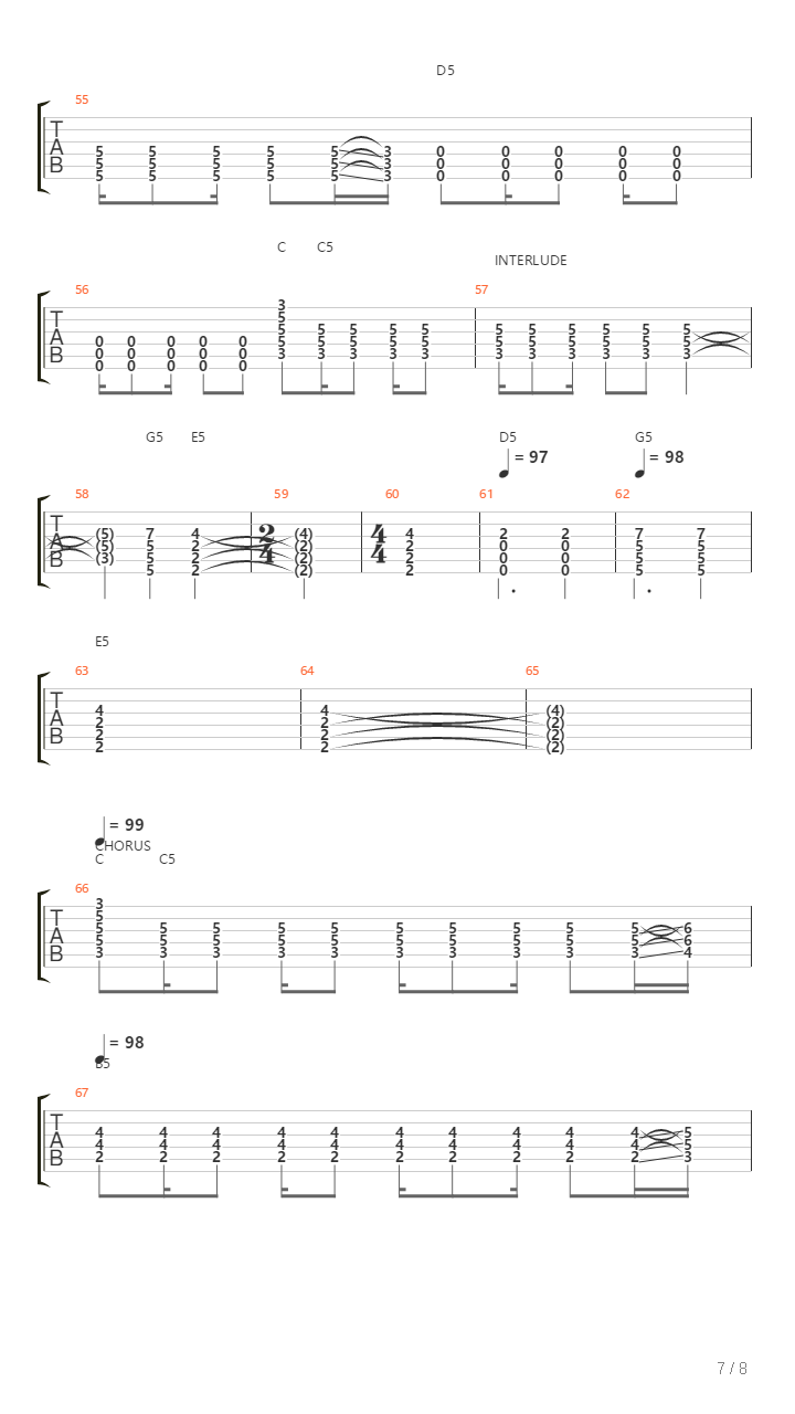 The Lines Low Gain Mix吉他谱