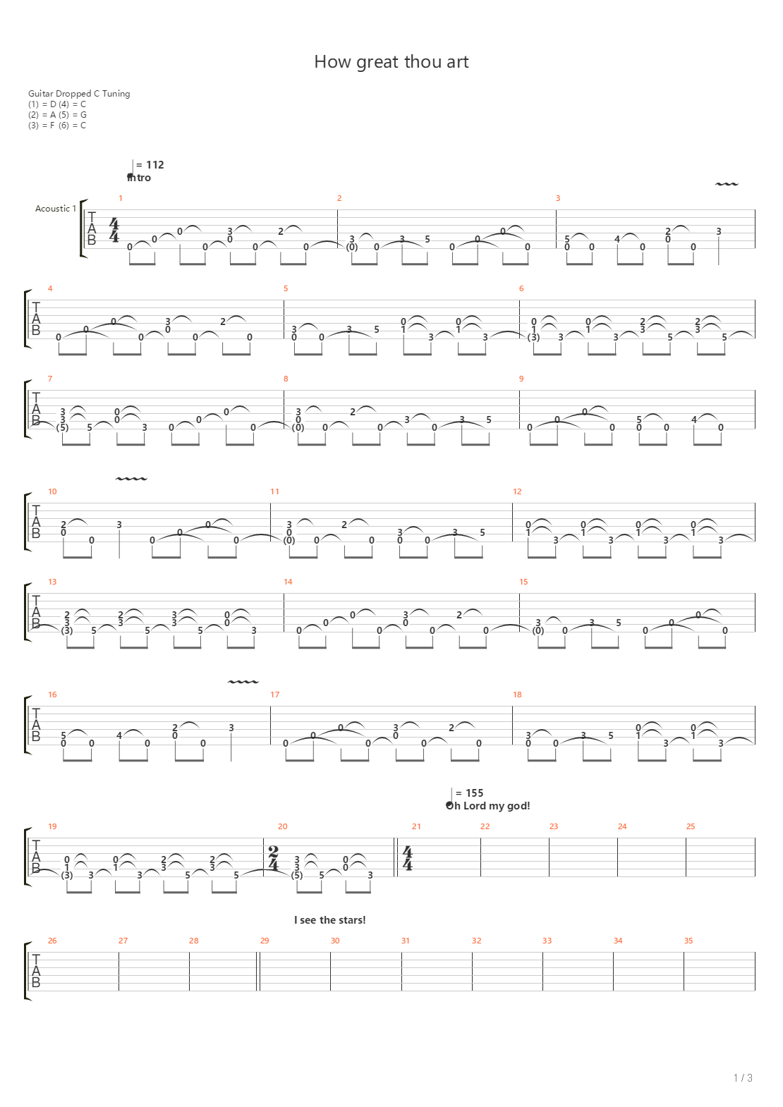 How Great Thou Art吉他谱
