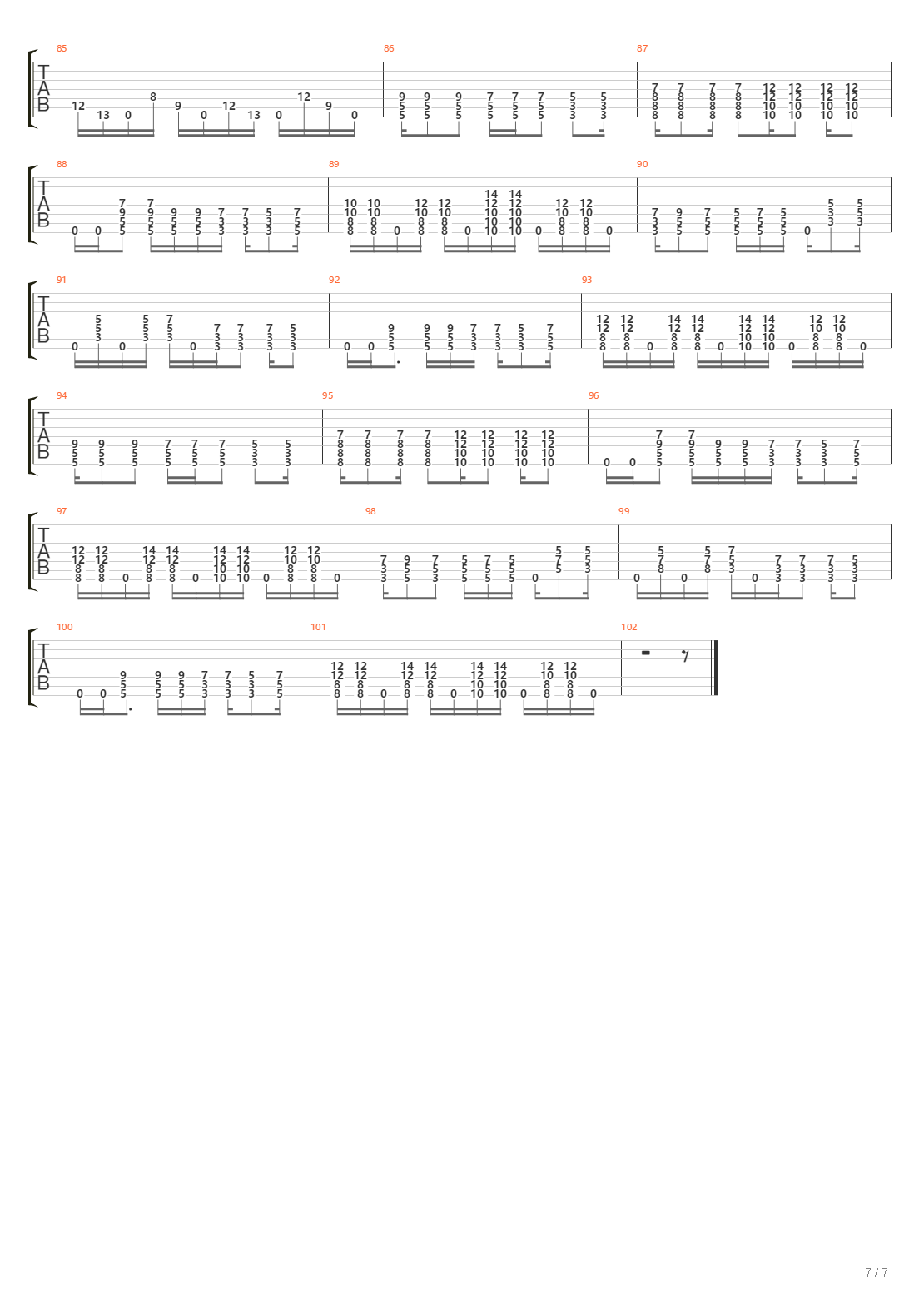 Orion吉他谱