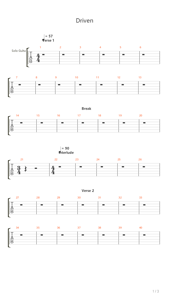 Driven吉他谱