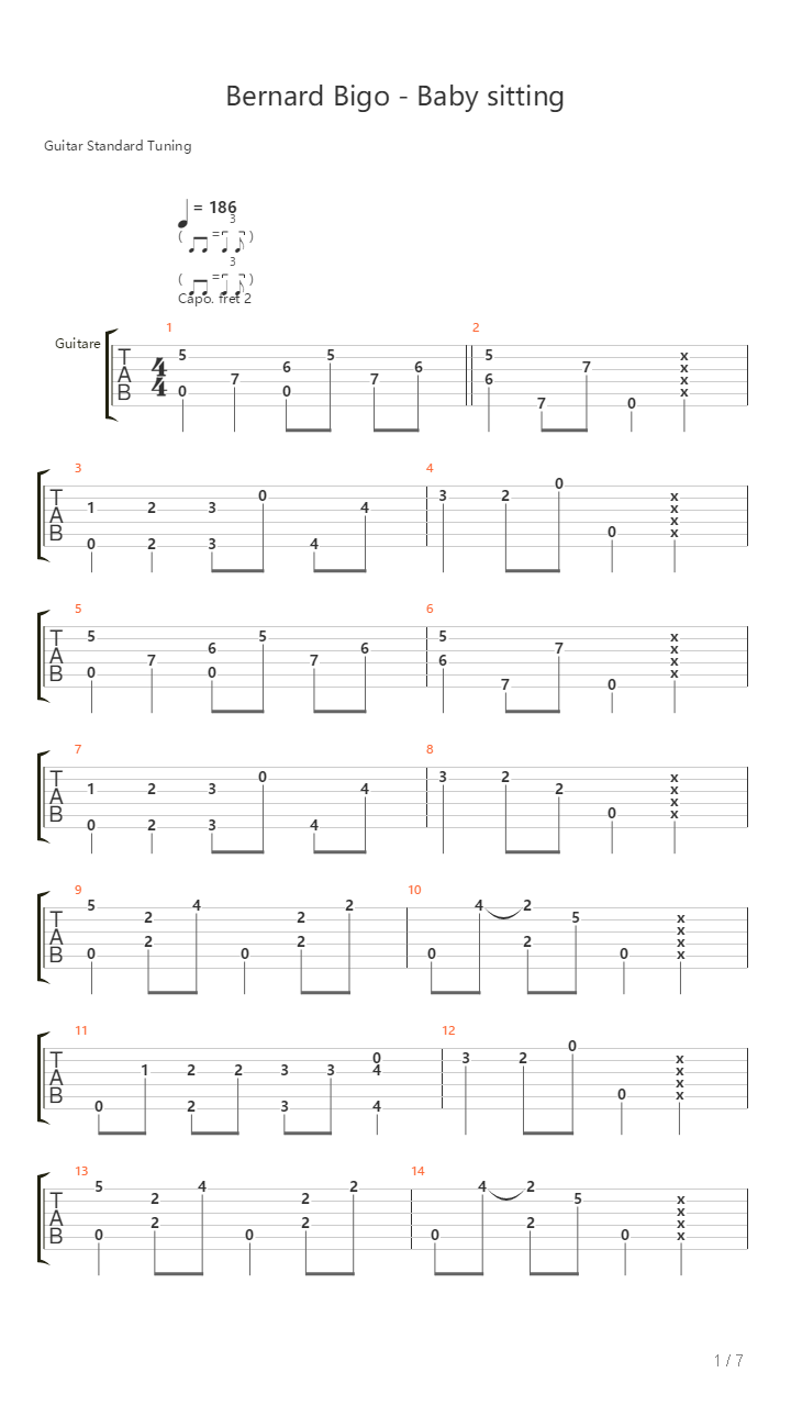 Baby Sitting吉他谱