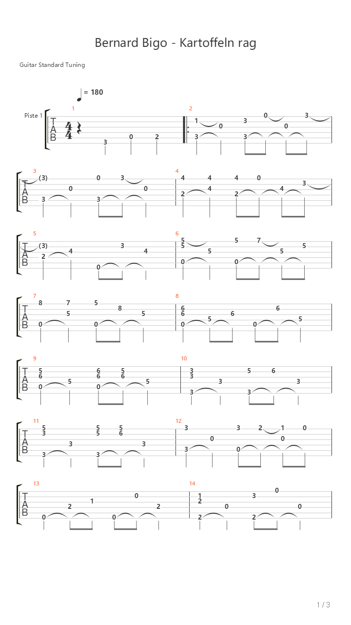Kartoffeln Rag吉他谱