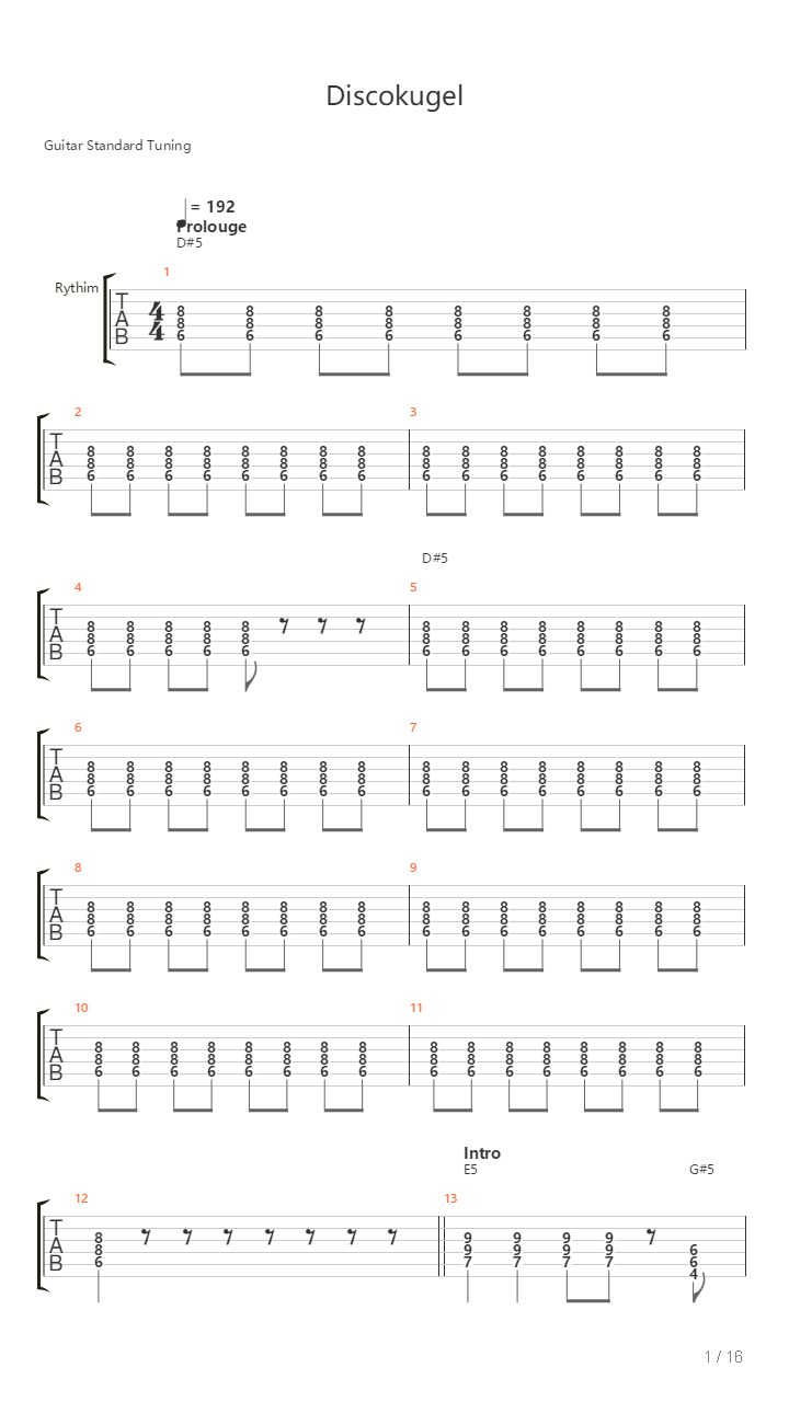 Discokugel吉他谱